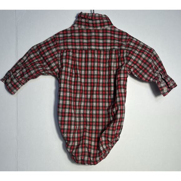 Oshkosh Button Up One Piece Baby Boys Size 12 Months Long Sleeve Collar Bodysuit - Picture 2 of 6